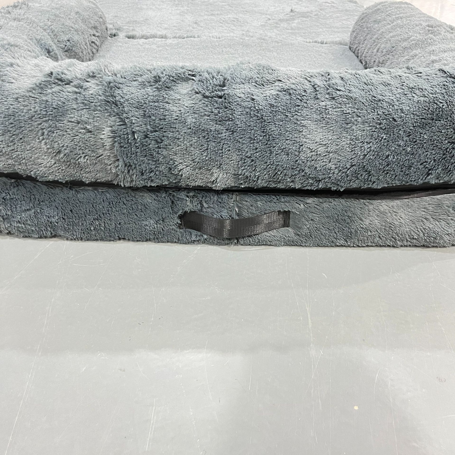 Human dog bed fabric detail