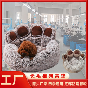 Pet bed manufacturing factory floor showing sewing machines and quality inspection stations